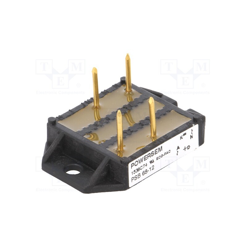 1 pcs x POWERSEM - PSB 68/12 - Bridge rectifier: single-phase, Urmax: 1.2kV, If: 68A, Ifsm: 480A