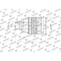 Euro hydraulic socket m22x1 5 push pull voima
