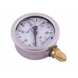 Glycerin manometer m63 0 100 bar bottom connection