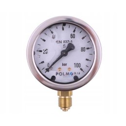 Glycerin manometer m63 0 100 bar bottom connection