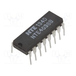 1 pcs x NTE Electronics - NTE4038B - IC: digital, binary adder, CMOS, 3÷18VDC, THT, DIP16, Ch: 3, 3mA