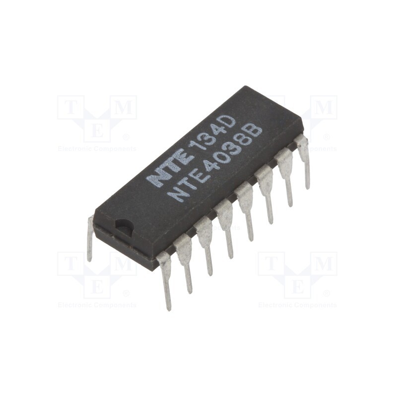 1 pcs x NTE Electronics - NTE4038B - IC: digital, binary adder, CMOS, 3÷18VDC, THT, DIP16, Ch: 3, 3mA