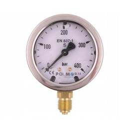 Glycerin manometer m63 0 400 bar bottom connection
