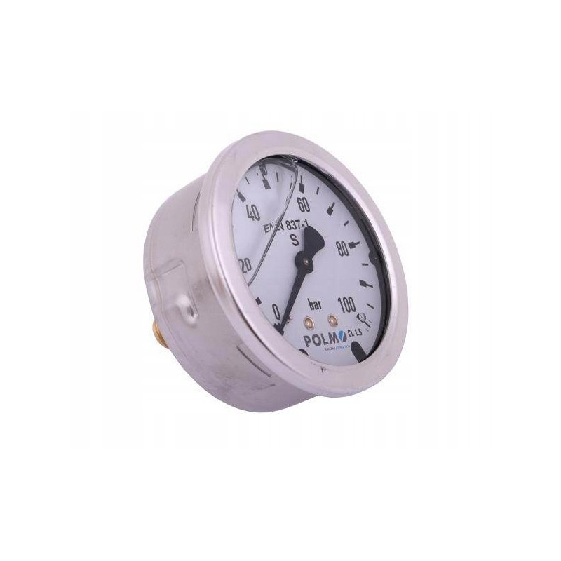 Glycerine manometer m63 0 100 bar rear connection
