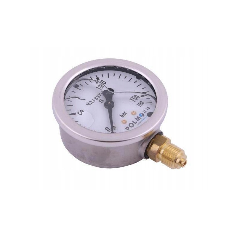 Glycerine manometer m63 0 160 bar bottom connection