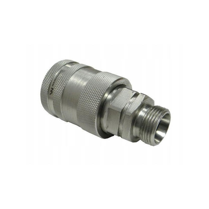 Hydraulic quick connector, M22x1 socket, 5 stainless steel thread