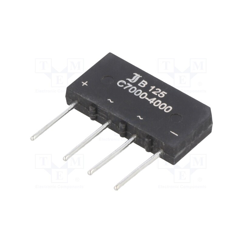 1 pcs x DIOTEC SEMICONDUCTOR - B125C7000A - Bridge rectifier: single-phase, Urmax: 250V, If: 7A, Ifsm: 150A