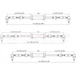 Power steering cylinder 2x125 set c 385 hydrolider