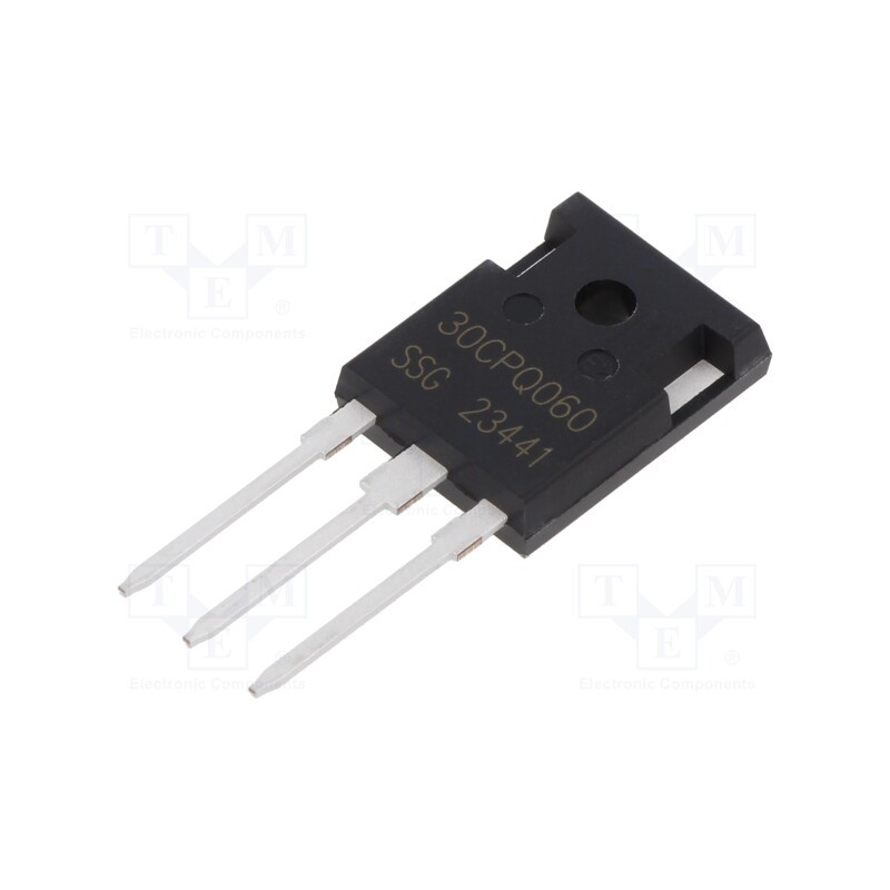 1 pcs x SMC DIODE SOLUTIONS - 30CPQ060 - Diode: Schottky rectifying, THT, 60V, 30A, TO247AD, , Ir: 800uA