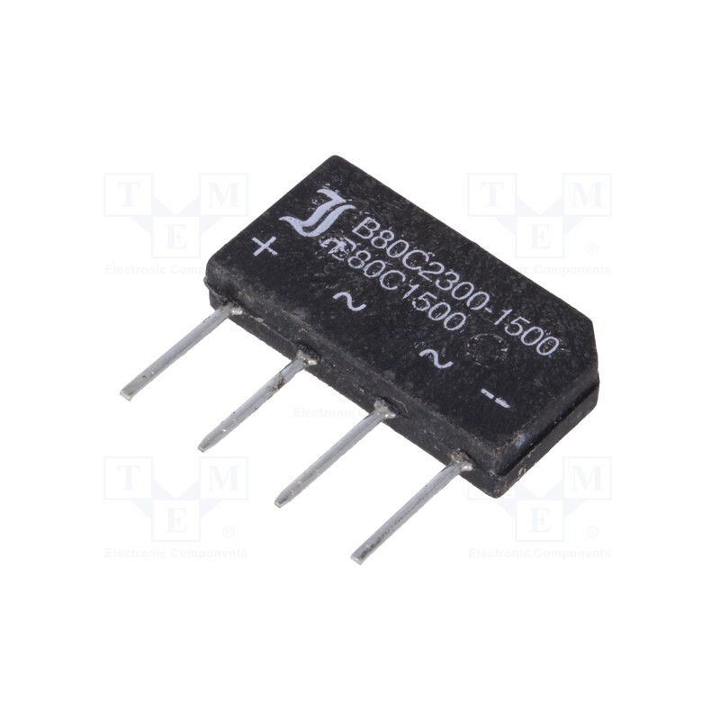 1 pcs x DIOTEC SEMICONDUCTOR - B80C1500A - Bridge rectifier: single-phase, Urmax: 160V, If: 1.5A, Ifsm: 50A