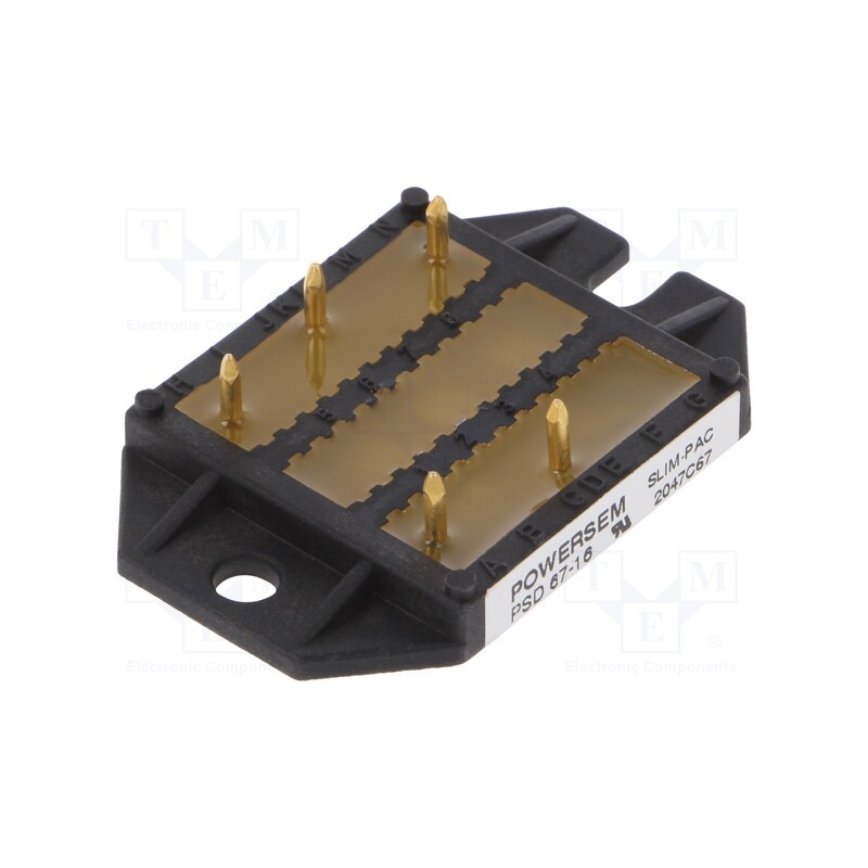 1 pcs x POWERSEM - PSD 67/16 - Bridge rectifier: three-phase, Urmax: 1.6kV, If: 68A, Ifsm: 300A