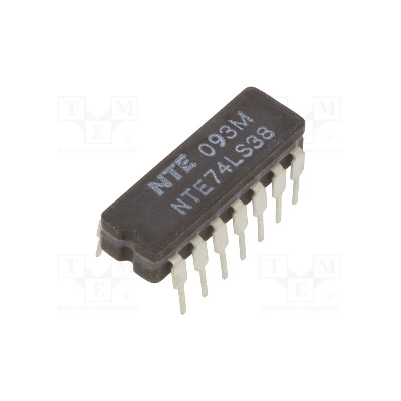 1 pcs x NTE Electronics - NTE74LS38 - IC: digital, NAND, Ch: 4, IN: 2, TTL, THT, DIP14, OUT: open collector