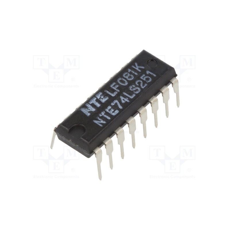 1 pcs x NTE Electronics - NTE74LS251 - IC: digital, multiplexer,data selector, DIP16, OUT: 3-state, TTL