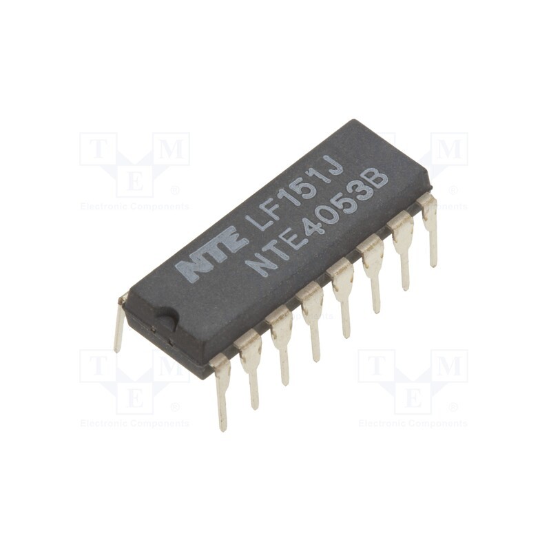 1 pcs x NTE Electronics - NTE4053B - IC: analog switch, multiplexer, DIP16, 3÷18VDC, 600uA, CMOS