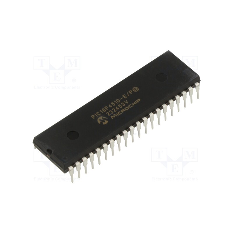60 pcs x MICROCHIP TECHNOLOGY - PIC18F4510-E/P - IC: PIC microcontroller, 32kB, 40MHz, 4.2÷5.5VDC, THT, DIP40, PIC18