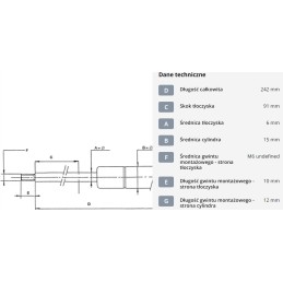 Gas spring l242 mm 100n stabilus ca049271
