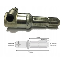 PTO shaft adapter 6 cutters 34 9mm 6 cutters 34 9mm