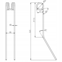 The springy tine of the claas ws3 rake