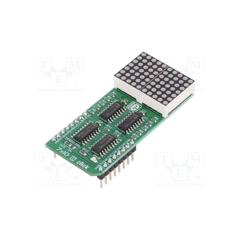 1 pcs x MIKROE - 7X10 B CLICK - Click board, LED, GPIO,SPI, 74HC595,CD4017BM,ULN2003
