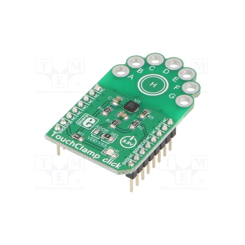 1 pcs x MIKROE - TOUCHCLAMP CLICK - Click board, touch sensor, I2C, MPR121, prototype board, 3.3VDC