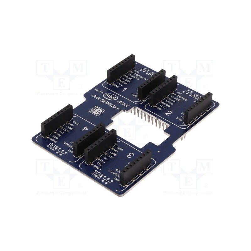 1 pcs x MIKROE - INTEL JOULE CLICK SHIELD + - Expander, mikroBUS socket x2,PCB edge, adapter, DM240001-3