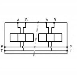 Valve plate block ng6 cetop 9 sections with valve