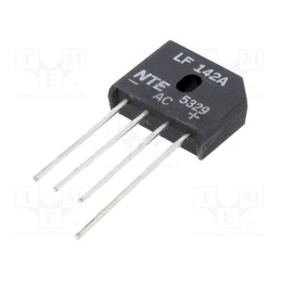 1 pcs x NTE Electronics - NTE5329 - Bridge rectifier: single-phase, Urmax: 200V, If: 6A, Ifsm: 250A