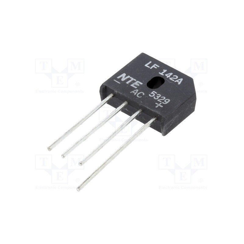 1 pcs x NTE Electronics - NTE5329 - Bridge rectifier: single-phase, Urmax: 200V, If: 6A, Ifsm: 250A