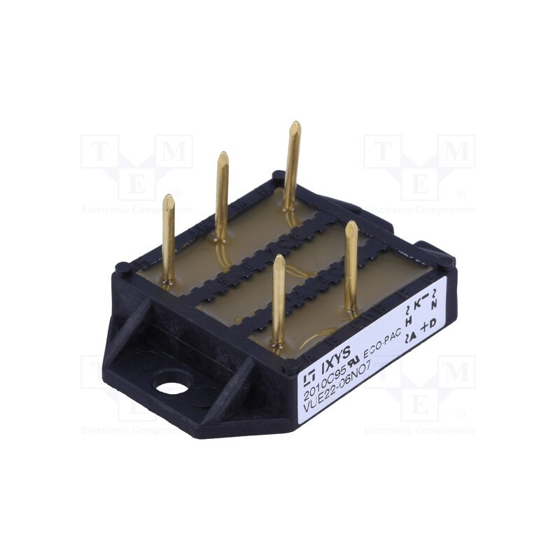 1 pcs x IXYS - VUE22-06NO7 - Bridge rectifier: three-phase, Urmax: 600V, If: 34A, Ifsm: 50A, THT