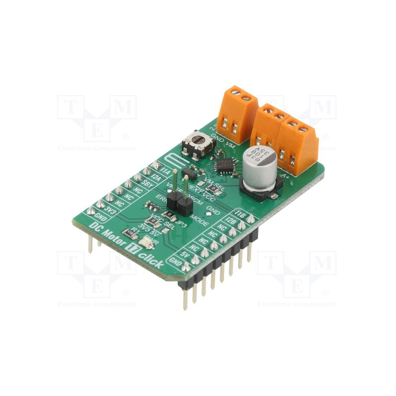 1 pcs x MIKROE - DC MOTOR 17 CLICK - Click board, motor driver, GPIO,PWM, MAX6100,TC78H660FTG