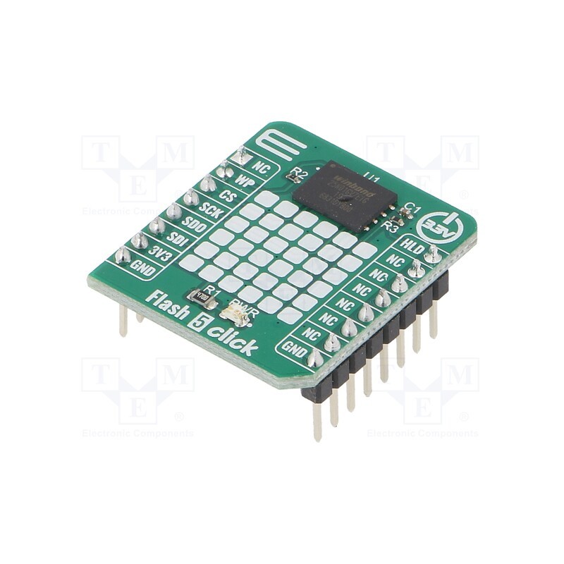 1 pcs x MIKROE - FLASH 5 CLICK - Click board, Flash memory, QSPI,SPI, W25N01GVZEIG, 3.3VDC