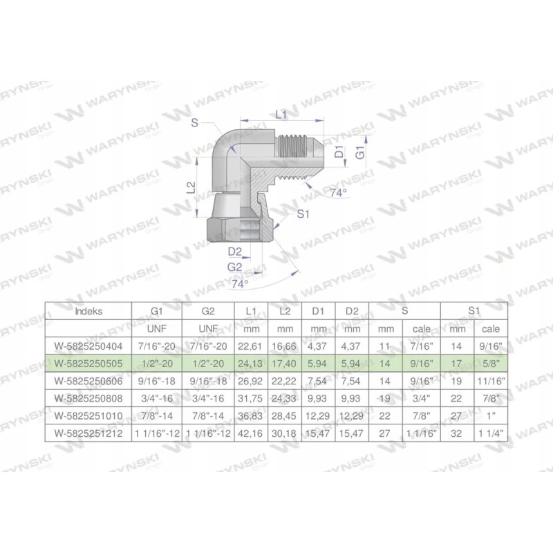 Hydraulic elbow inch ab 1 2 unf jic