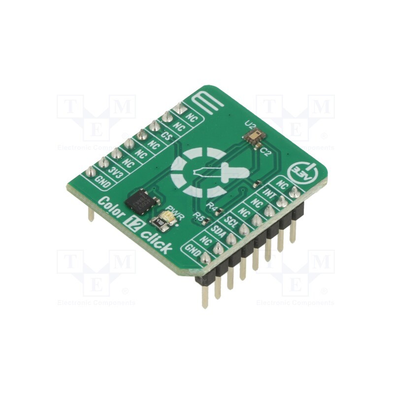 1 pcs x MIKROE - COLOR 12 CLICK - Click board, colour sensor, I2C, BU2706MUC-Z, prototype board