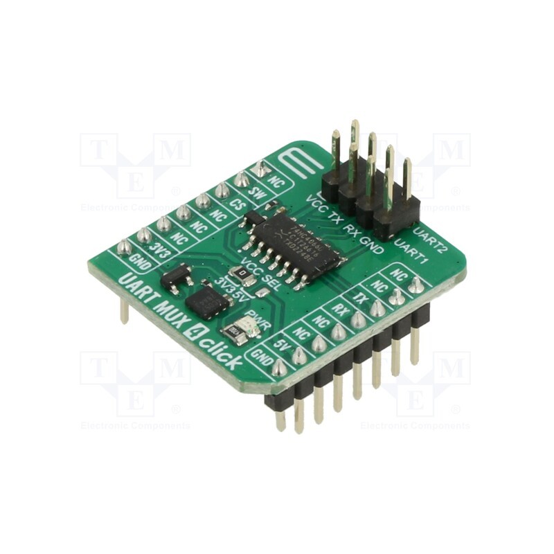 1 pcs x MIKROE - UART MUX 4 CLICK - Click board, analog multiplexer, UART, 74HC4066D, 3.3VDC,5VDC