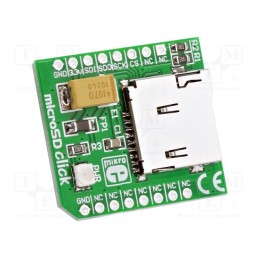 1 pcs x MIKROE - MICROSD CLICK - Click board, SD, SPI, prototype board, mikroBUS connector, 3.3VDC