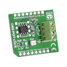 1 pcs x MIKROE - DIGI POT CLICK - Click board, digital potentiometer, SPI, MCP4161, 3.3VDC,5VDC