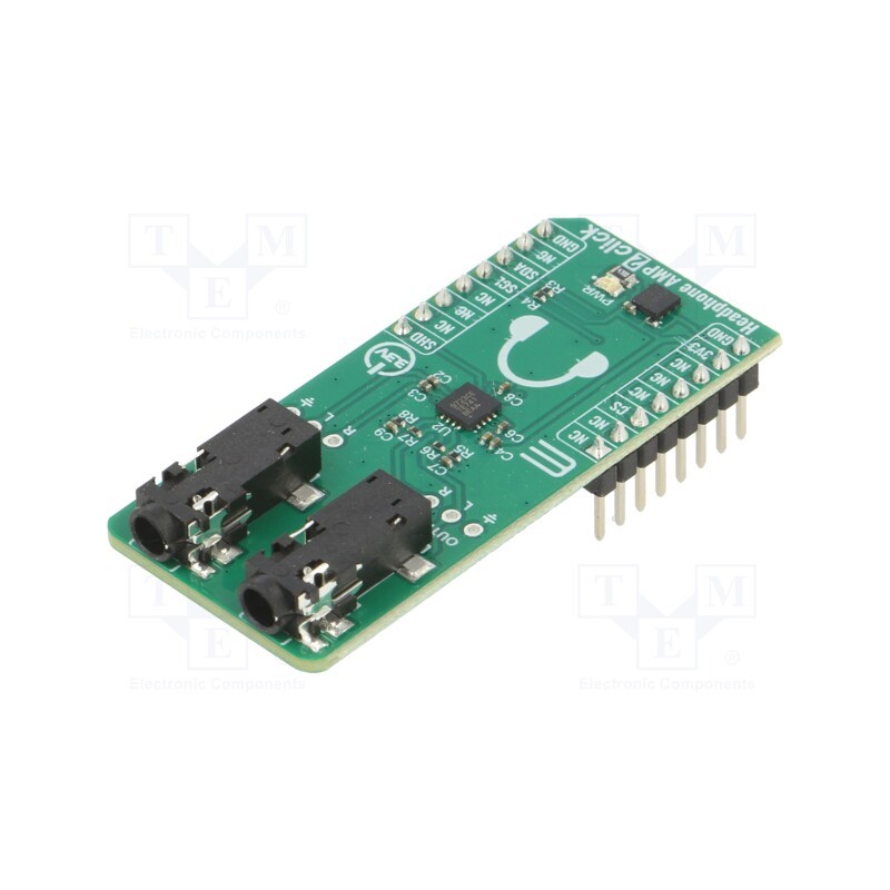 1 pcs x MIKROE - HEADPHONE AMP 2 CLICK - Click board, audio,amplifier, I2C, MAX9723, prototype board
