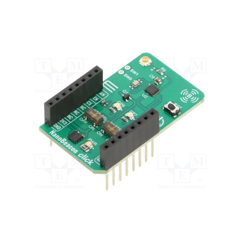 1 pcs x MIKROE - NANOBEACON CLICK - Click board, Bluetooth, analog,I2C,UART, IN100, prototype board