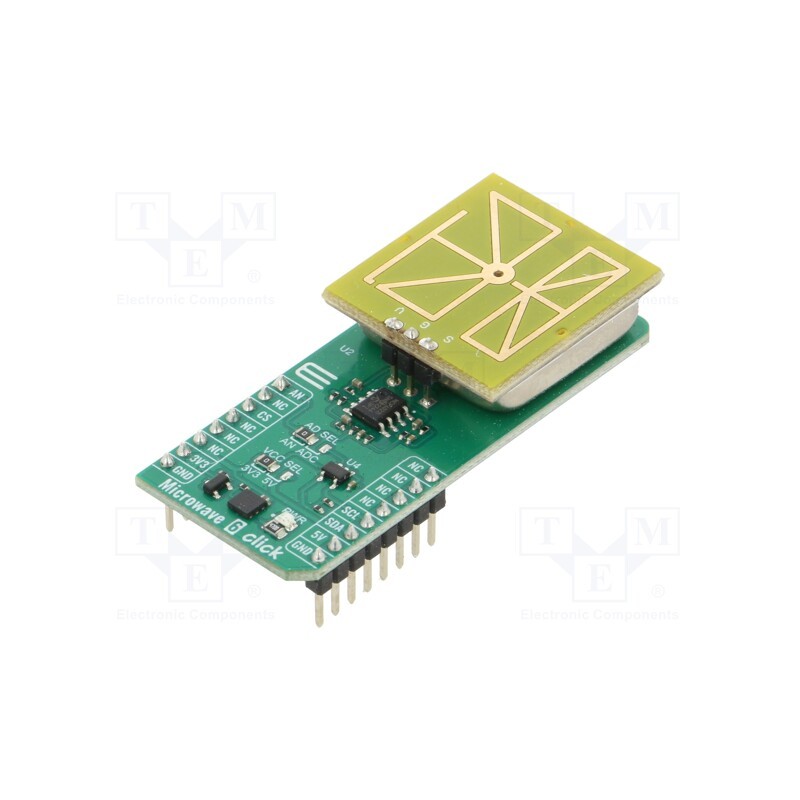 1 pcs x MIKROE - MICROWAVE 6 CLICK - Click board, motion sensor, analog,I2C, PD-V8-S, prototype board
