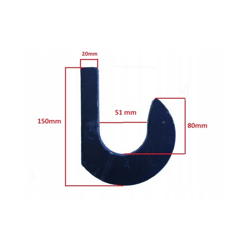 Hook, hook, loader's eye, grapple, 50 mm round