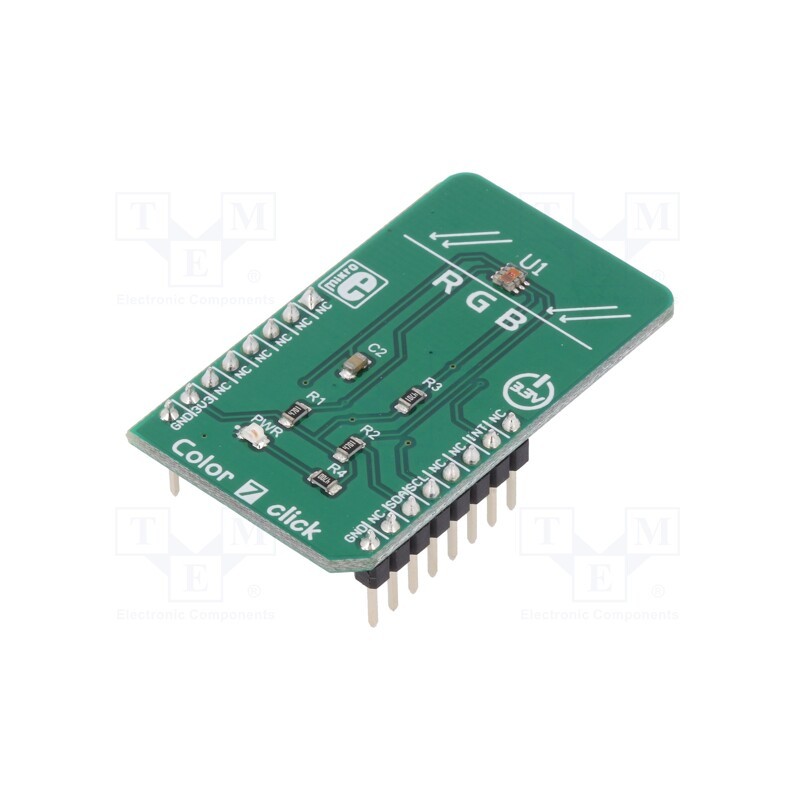 1 pcs x MIKROE - COLOR 7 CLICK - Click board, 10 DOF IMU,colour sensor, I2C, TCS3472, 3.3VDC