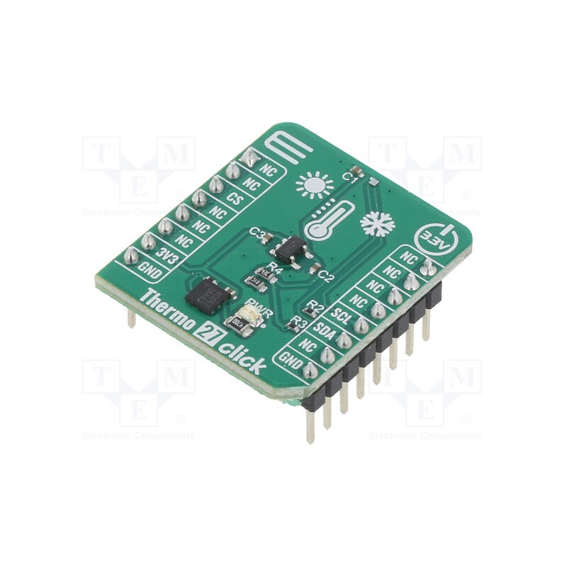 1 pcs x MIKROE - THERMO 27 CLICK - Click board, temperature sensor, I2C, TMP114, prototype board