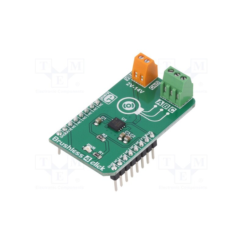 1 pcs x MIKROE - BRUSHLESS 4 CLICK - Click board, brushless motor driver, GPIO, MCP8063, 3.3VDC