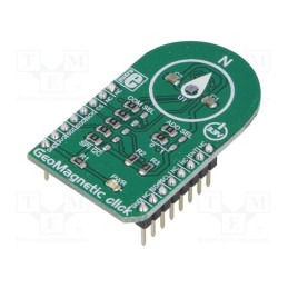 1 pcs x MIKROE - GEOMAGNETIC CLICK - Click board, magnetic field sensor, GPIO,I2C,SPI, BMM150, 3.3VDC