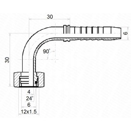 Dkol 90 clamping dn6 1 2sn m12x1 5 x10 hydrolider