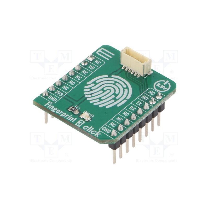 1 pcs x MIKROE - FINGERPRINT 3 CLICK - Click board, fingerprint reader, UART, prototype board, 3.3VDC
