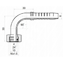 Dkol 90 clamping dn6 1 2sn m16x1 5 x10 hydrolider
