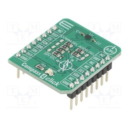 1 pcs x MIKROE - COMPASS 4 CLICK - Click board, magnetic field sensor, I2C,SPI, AK09915C, 3.3VDC