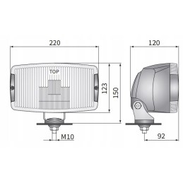 Fog lamp h3 220x123 with cable
