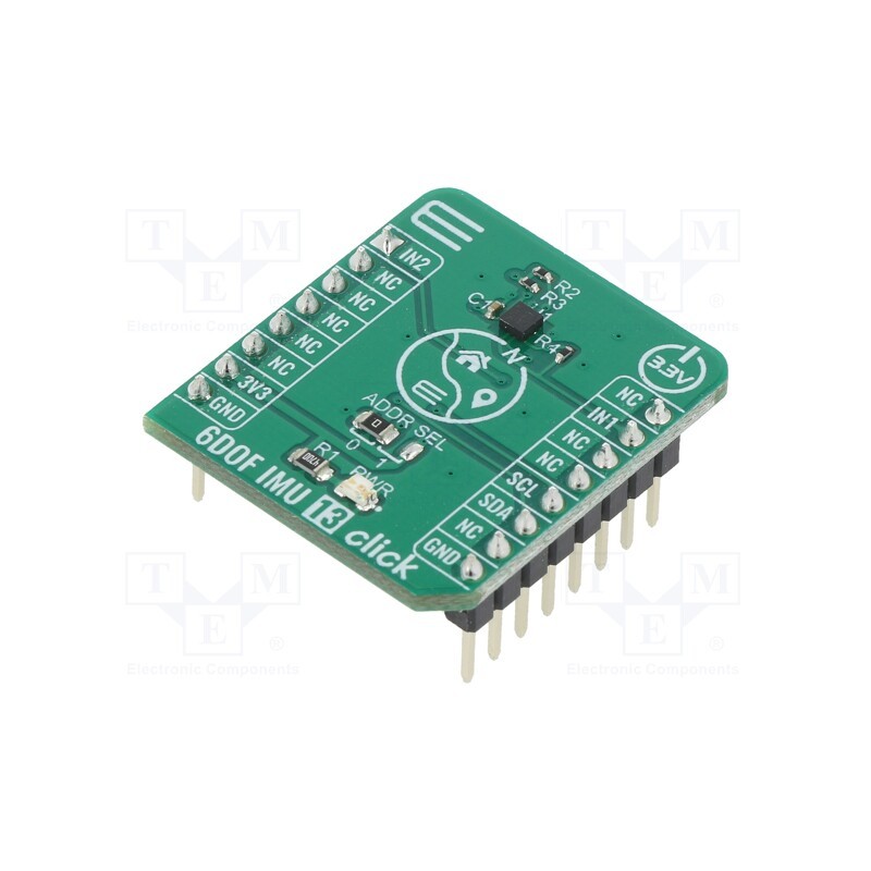 1 pcs x MIKROE - 6DOF IMU 13 CLICK - Click board, accelerometer,magnetometer, I2C, MC6470, 3.3VDC